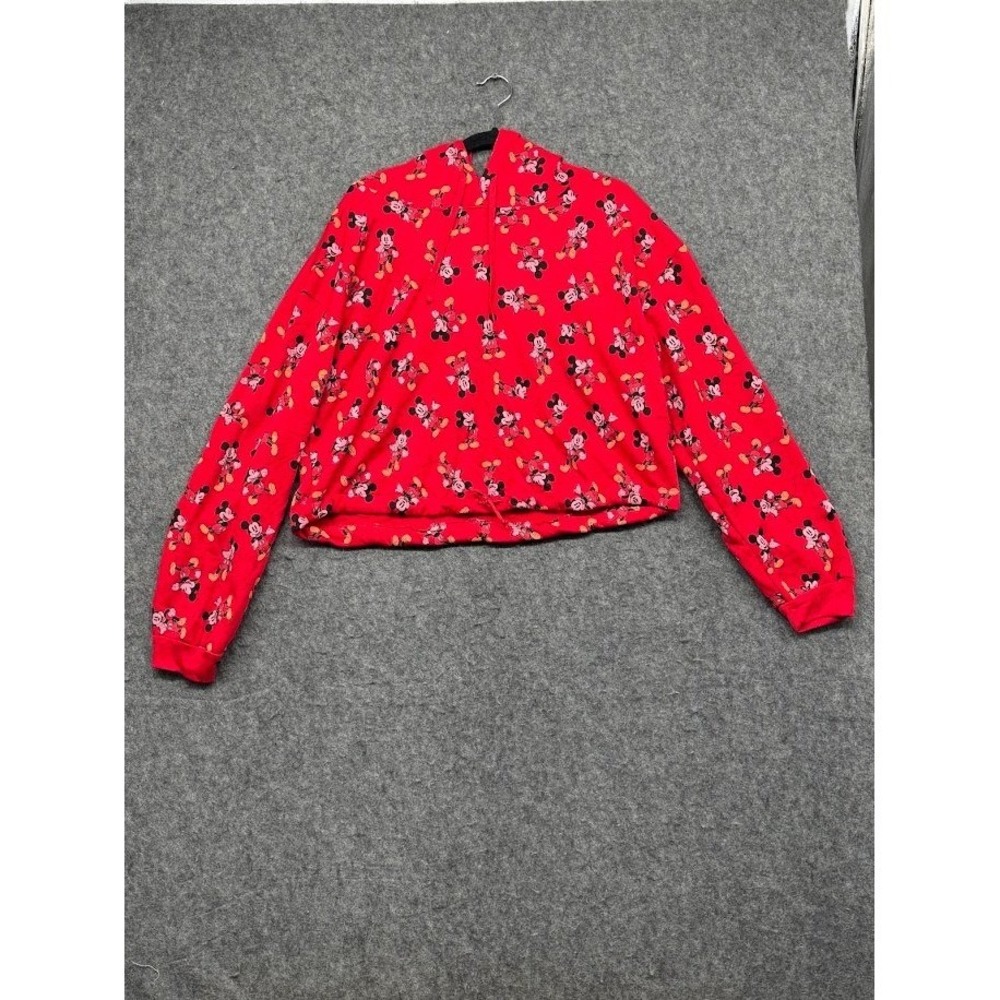 Disney Mickey Mouse Big Girls XL Red All Over Print Quilted Pullover Jacket